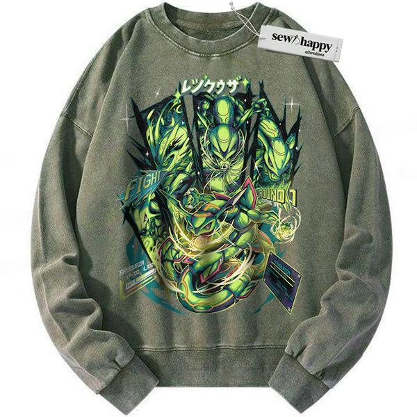 Wash Sweatshirt Rayquaza Sweatshirt, Pokemon Sweatshirt, Anime Sweatshirt, Vintage Sweatshirt