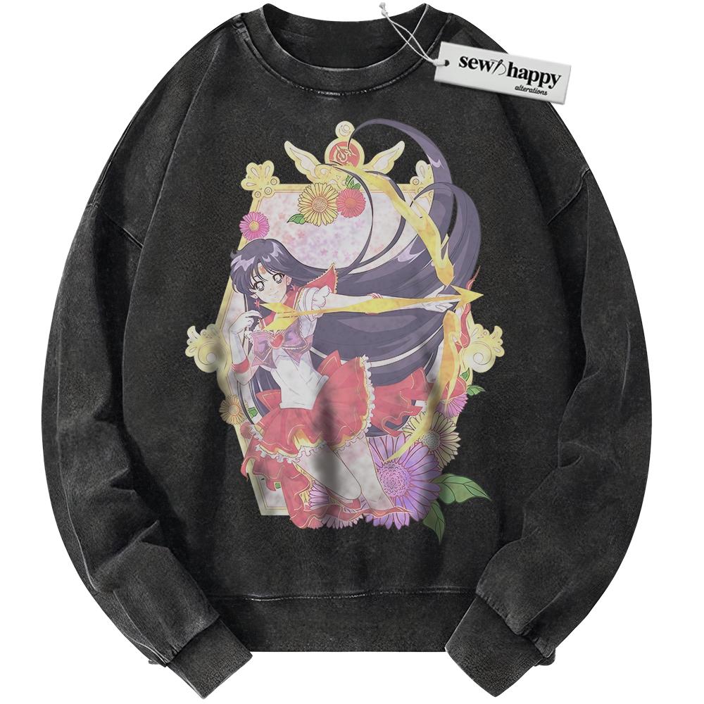 Wash Sweatshirt Rei Hino Sweatshirt, Sailor Mars Sweatshirt, Sailor Moon Sweatshirt, Anime Sweatshirt, Vintage Sweater