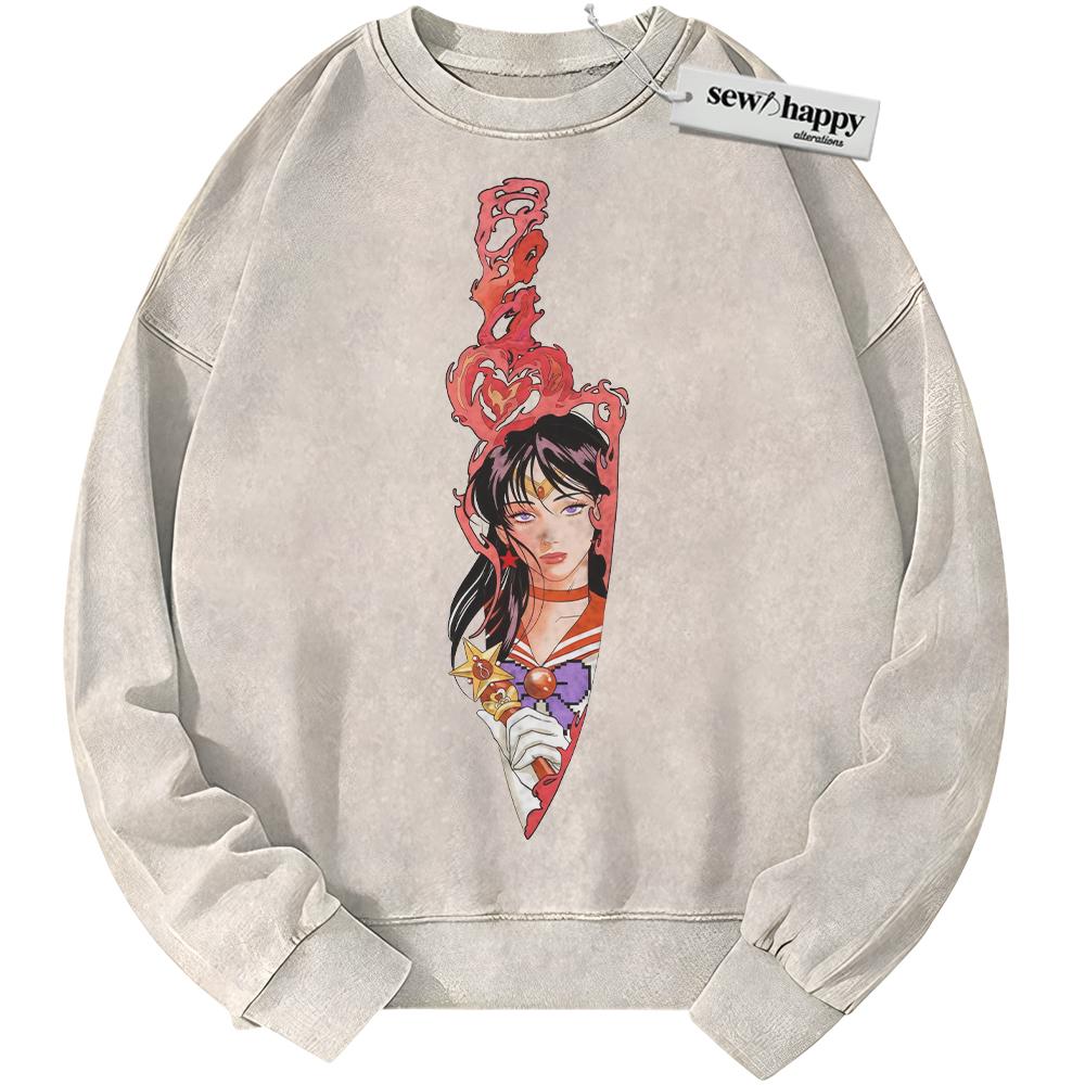 Wash Sweatshirt Rei Hino Sweatshirt, Sailor Mars Sweatshirt, Sailor Moon Sweatshirt, Anime Sweatshirt, Vintage Sweater