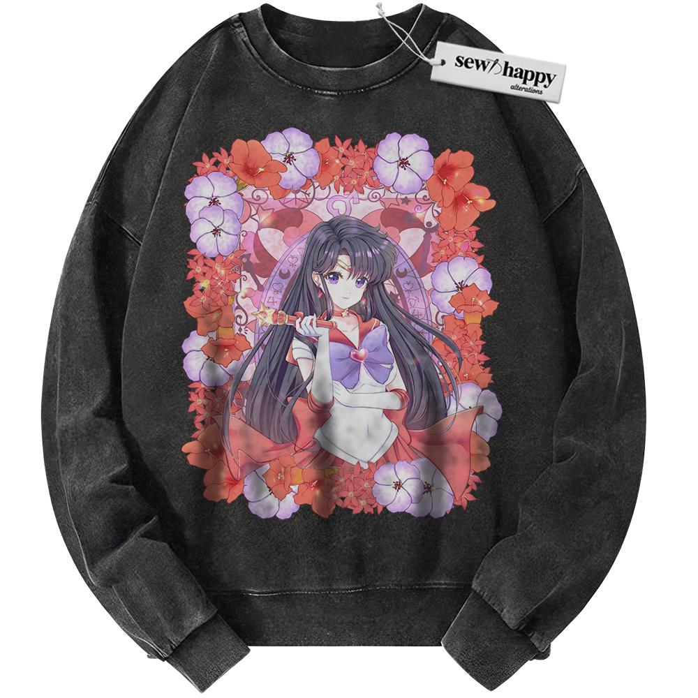 Wash Sweatshirt Rei Hino Sweatshirt, Sailor Mars Sweatshirt, Sailor Moon Sweatshirt, Anime Sweatshirt, Vintage Sweater