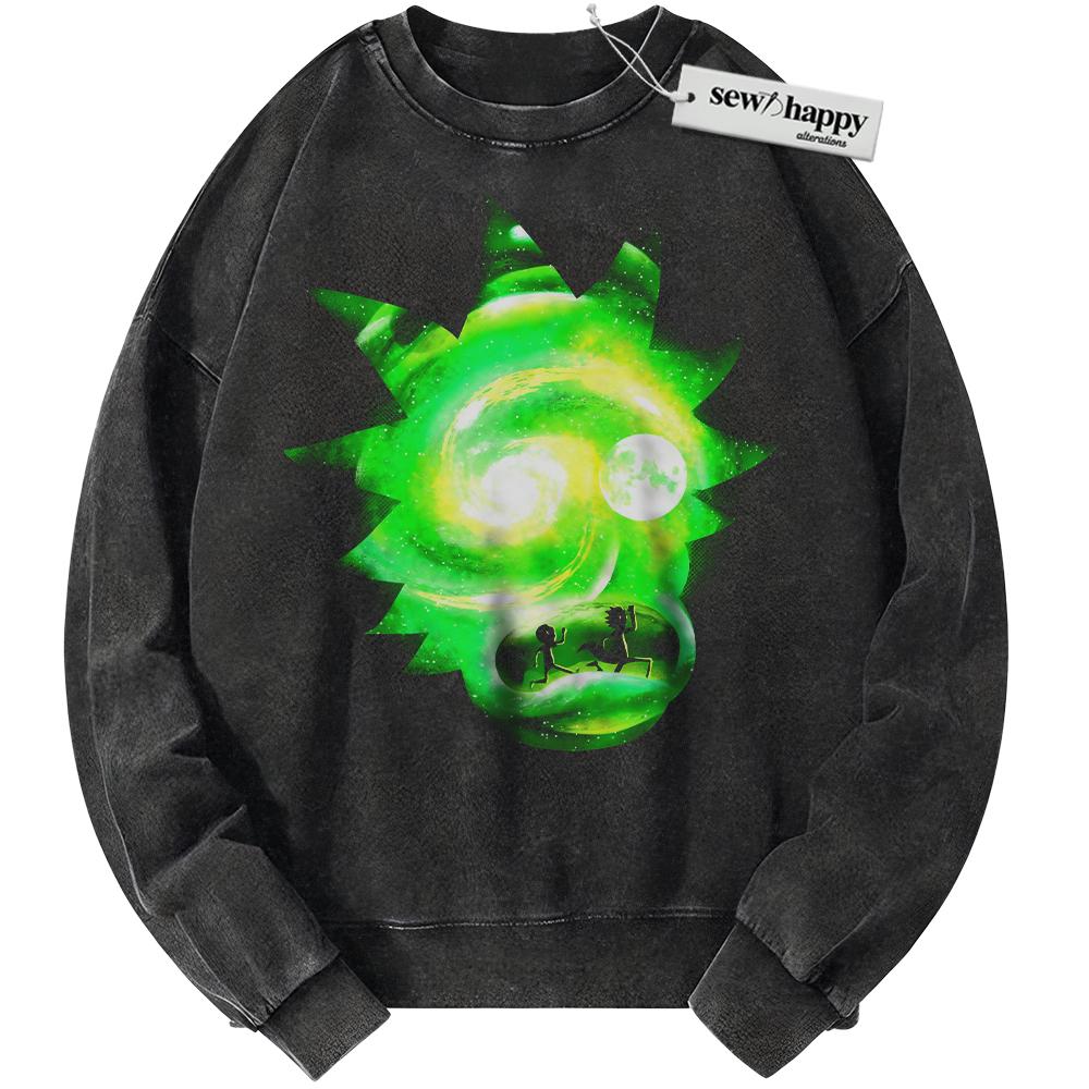 Wash Sweatshirt Rick and Morty Sweatshirt, Animated Sweatshirt, Vintage Sweater