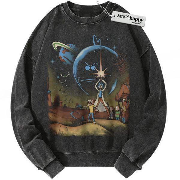 Wash Sweatshirt Rick and Morty Sweatshirt, Animated Sweatshirt, Vintage Sweatshirt