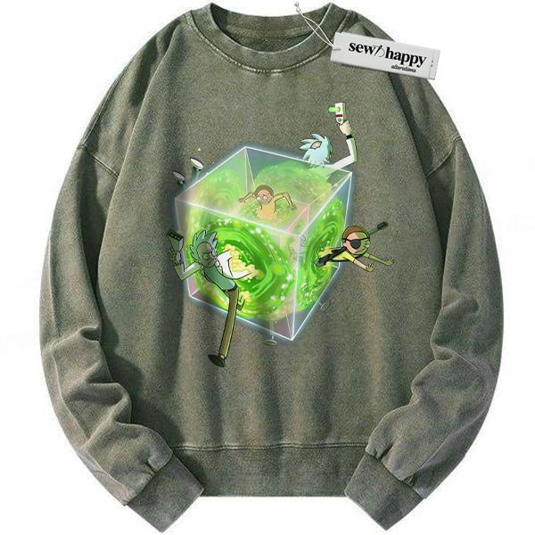 Wash Sweatshirt Rick and Morty Sweatshirt, Animated Sweatshirt, Vintage Sweatshirt