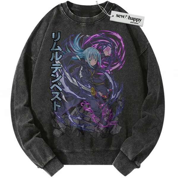 Wash Sweatshirt Rimuru Tempest Sweatshirt, That Time I Got Reincarnated as a Slime Sweatshirt, Anime Sweatshirt, Vintage Sweatshirt