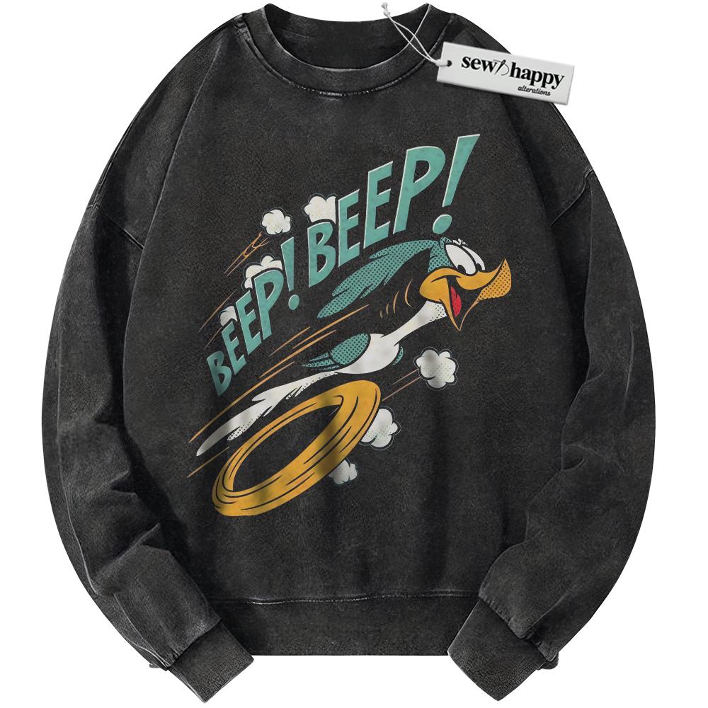 Wash Sweatshirt Road Runner Sweatshirt, Looney Tunes Sweatshirt, Animated Sweatshirt, Vintage Sweater