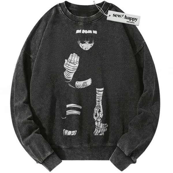 Wash Sweatshirt Rock Lee Sweatshirt, Naruto Sweatshirt, Anime Sweatshirt, Vintage Sweater Wash Sweatshirt Rock Lee Sweatshirt, Naruto Sweatshirt, Anime Sweatshirt, Vintage Sweater - Image 1