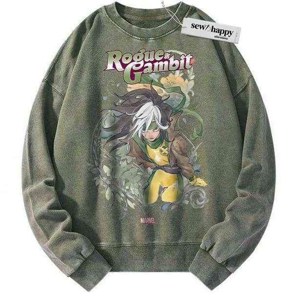Wash Sweatshirt Rogue Sweatshirt, X-Men Sweatshirt, Marvel Comics Sweatshirt, Vintage Sweatshirt Wash Sweatshirt Rogue Sweatshirt, X-Men Sweatshirt, Marvel Comics Sweatshirt, Vintage Sweatshirt - Image 1