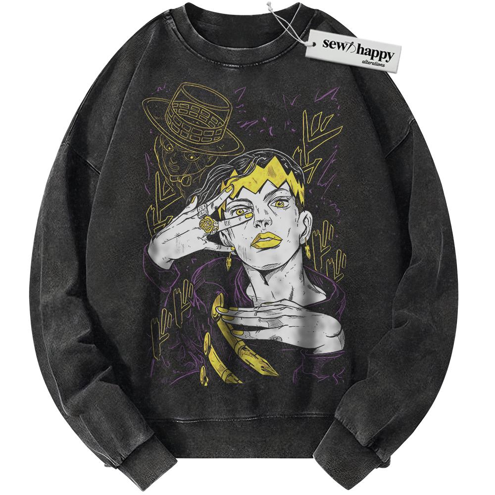 Wash Sweatshirt Rohan Kishibe Sweatshirt, JoJo's Bizarre Adventure Sweatshirt, Anime Sweatshirt, Vintage Sweater