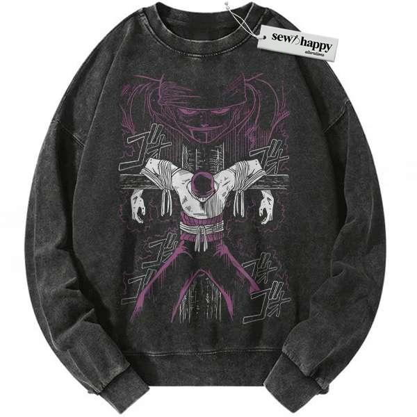Wash Sweatshirt Roronoa Zoro Sweatshirt, One Piece Sweatshirt, Anime Sweatshirt, Vintage Sweatshirt