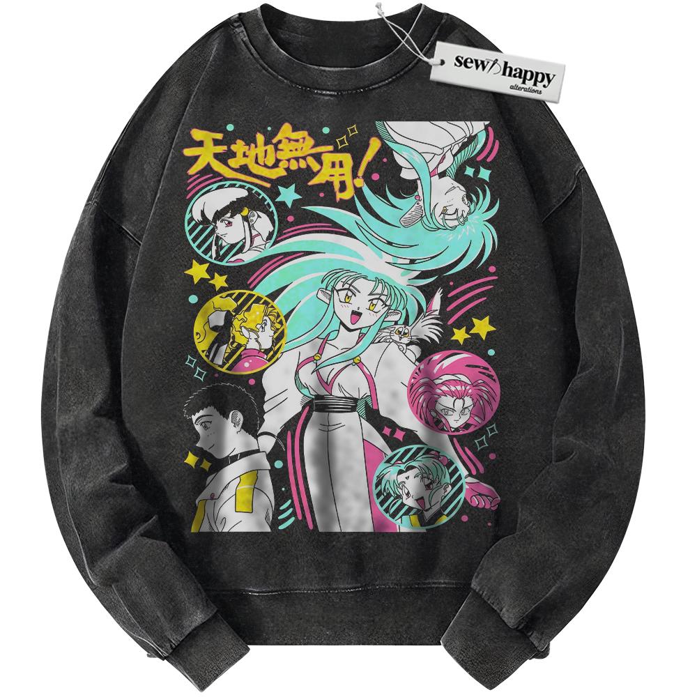 Wash Sweatshirt Ryoko Hakubi Sweatshirt, Tenchi Muyo! Sweatshirt, Anime Sweatshirt, Vintage Sweater