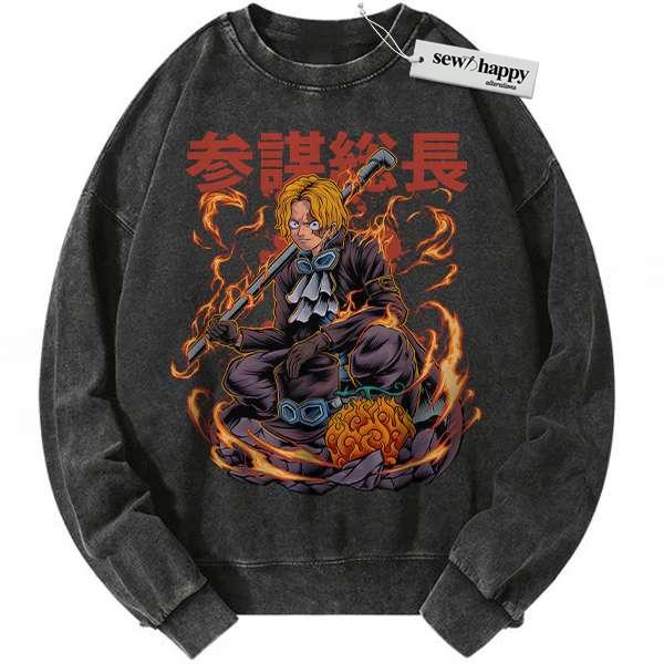 Wash Sweatshirt Sabo sweatshirt, One Piece sweatshirt, Anime sweatshirt, Vintage Sweater