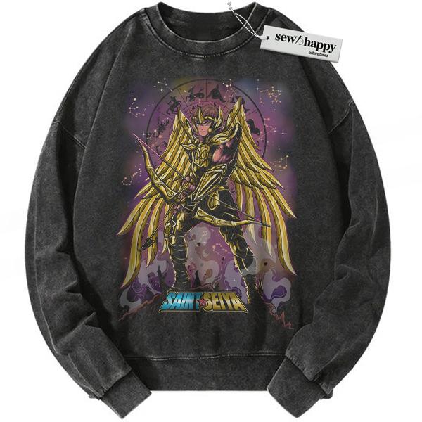 Wash Sweatshirt Sagittarius Aiolos Sweatshirt, Saint Seiya Sweatshirt, Anime Sweatshirt, Vintage Sweatshirt Wash Sweatshirt Sagittarius Aiolos Sweatshirt, Saint Seiya Sweatshirt, Anime Sweatshirt, Vintage Sweatshirt - Image 1