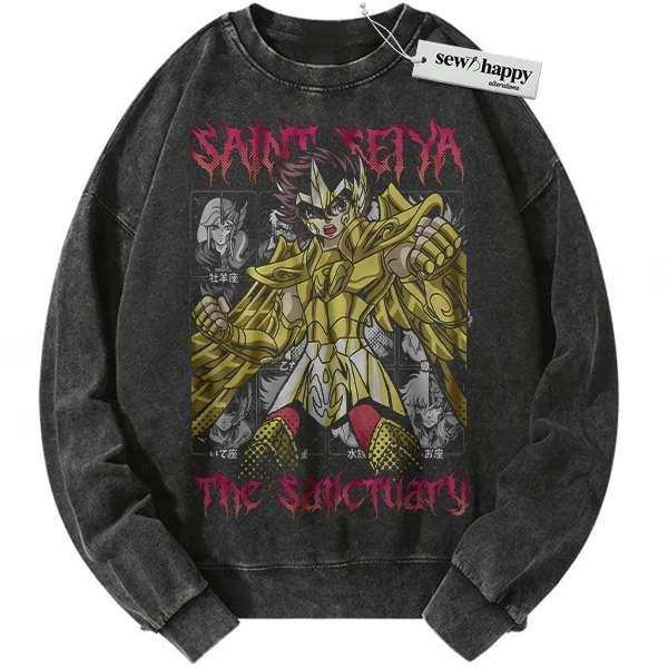 Wash Sweatshirt Sagittarius Seiya Sweatshirt, Saint Seiya Sweatshirt, Anime Sweatshirt, Vintage Sweatshirt