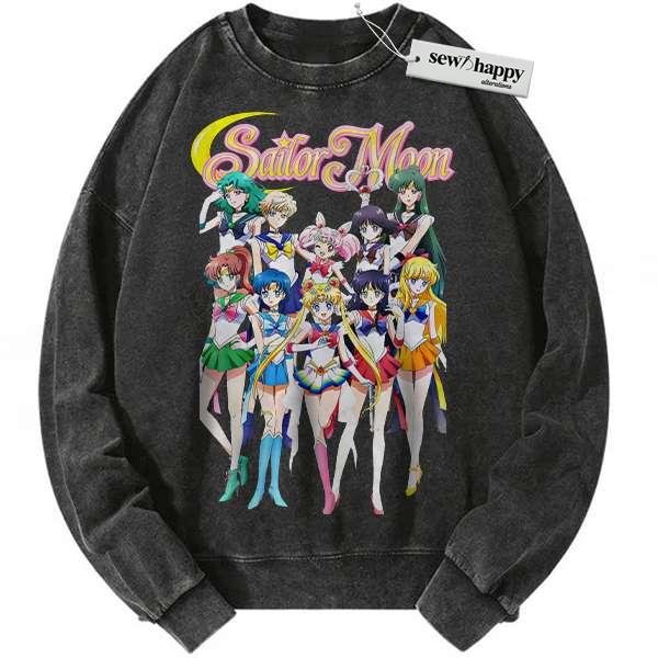 Wash Sweatshirt Sailor Moon Sweatshirt, Anime Sweatshirt, Vintage -Shirt