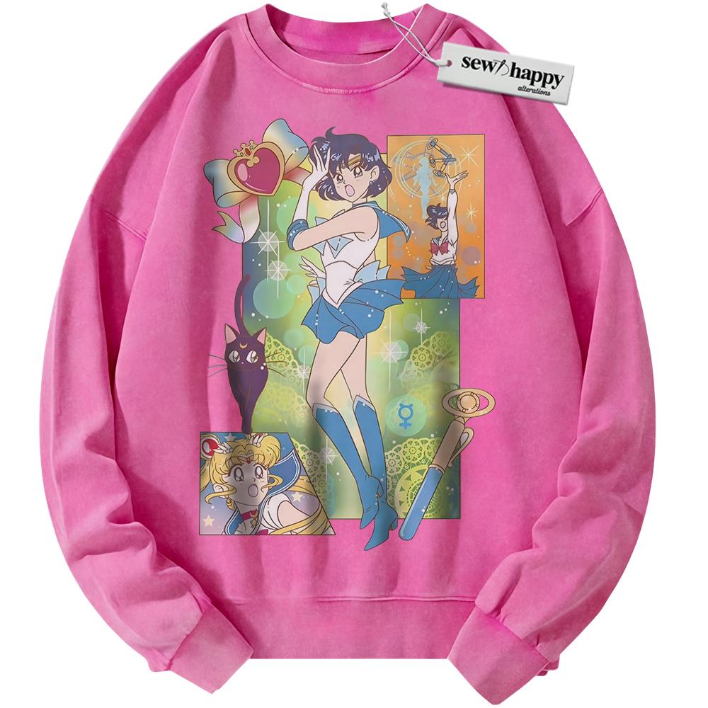 Wash Sweatshirt Sailor Moon Sweatshirt, Anime Sweatshirt, Vintage Sweater