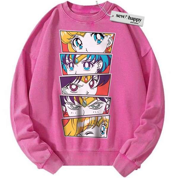 Wash Sweatshirt Sailor Moon Sweatshirt, Anime Sweatshirt, Vintage Sweater Wash Sweatshirt Sailor Moon Sweatshirt, Anime Sweatshirt, Vintage Sweater - Image 1