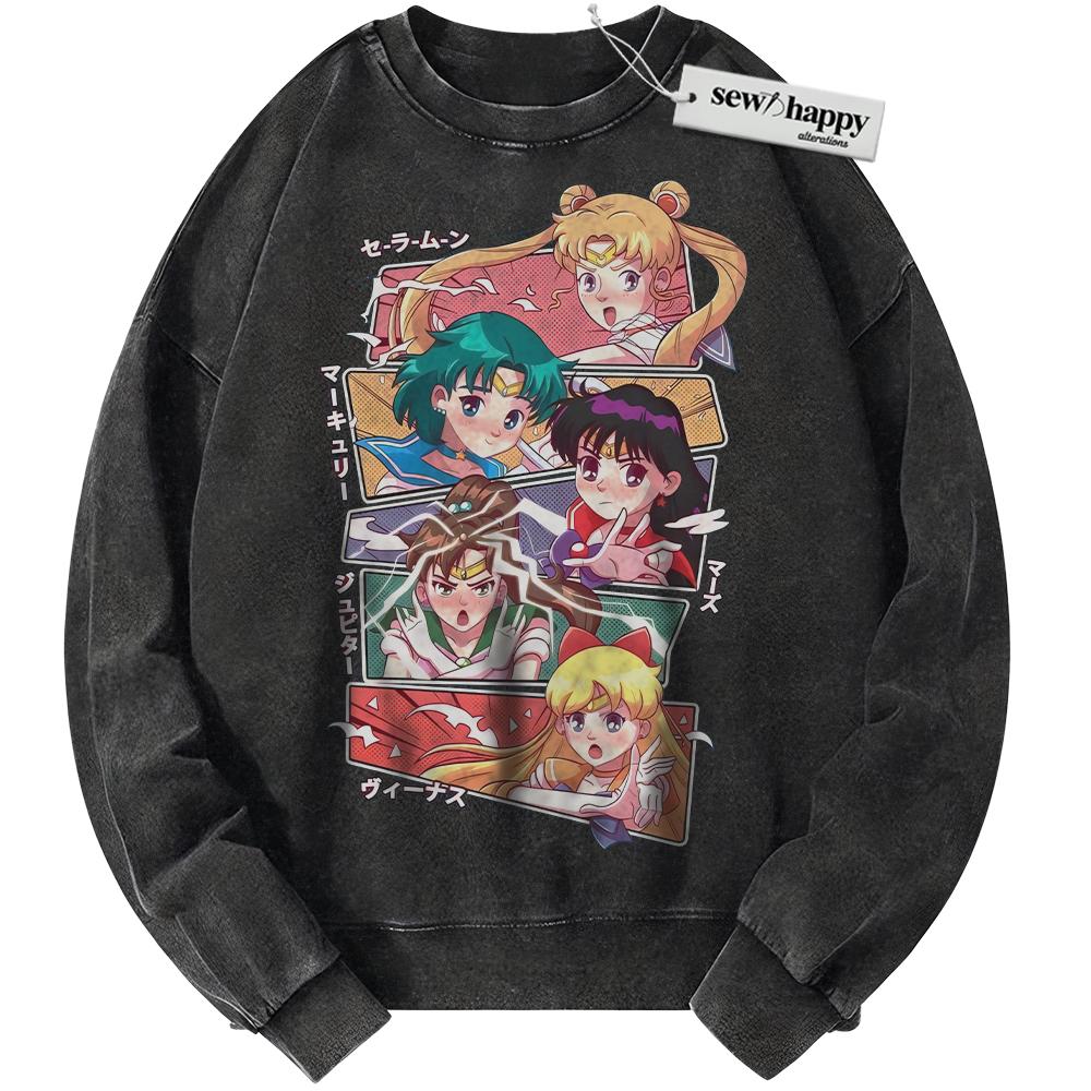 Wash Sweatshirt Sailor Moon Sweatshirt, Anime Sweatshirt, Vintage Sweater