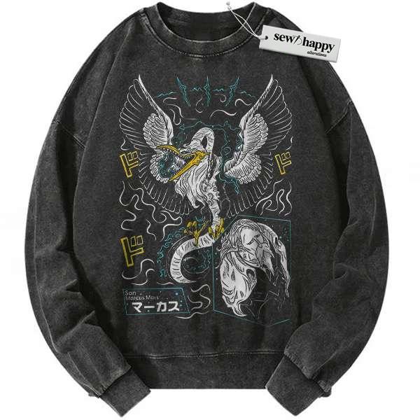 Wash Sweatshirt Saint Marcus Mars Sweatshirt, One Piece Sweatshirt, Anime Sweatshirt, Vintage Sweater