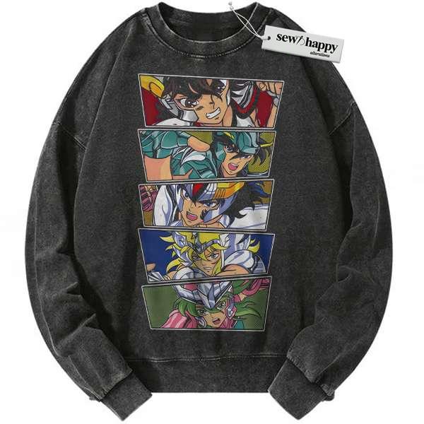 Wash Sweatshirt Saint Seiya Sweatshirt, Anime Sweatshirt, Vintage Sweatshirt
