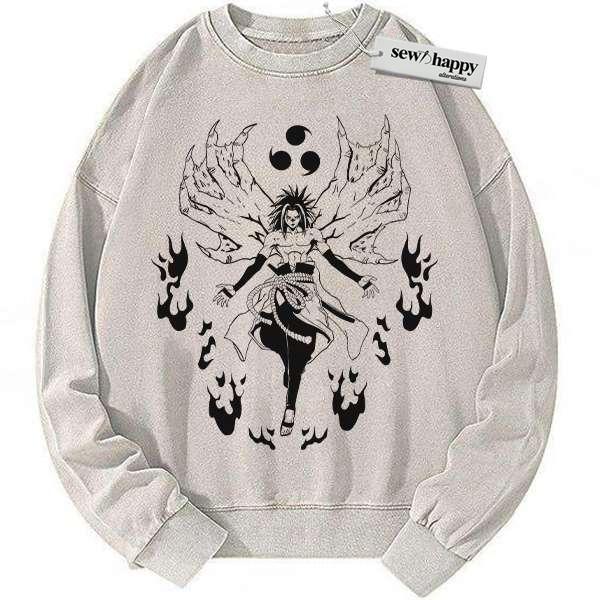 Wash Sweatshirt Sasuke Uchiha Sweatshirt, Naruto Sweatshirt, Anime Sweatshirt, Vintage Sweater Wash Sweatshirt Sasuke Uchiha Sweatshirt, Naruto Sweatshirt, Anime Sweatshirt, Vintage Sweater - Image 1