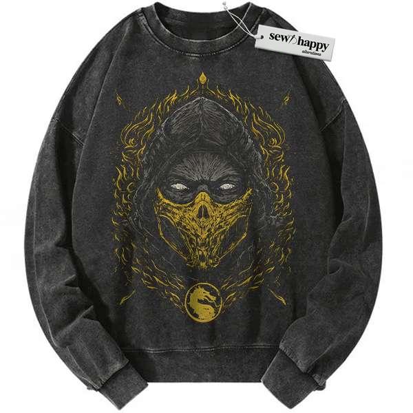 Wash Sweatshirt Scorpion Sweatshirt, Mortal Kombat Sweatshirt, Game Sweatshirt, Vintage Sweater