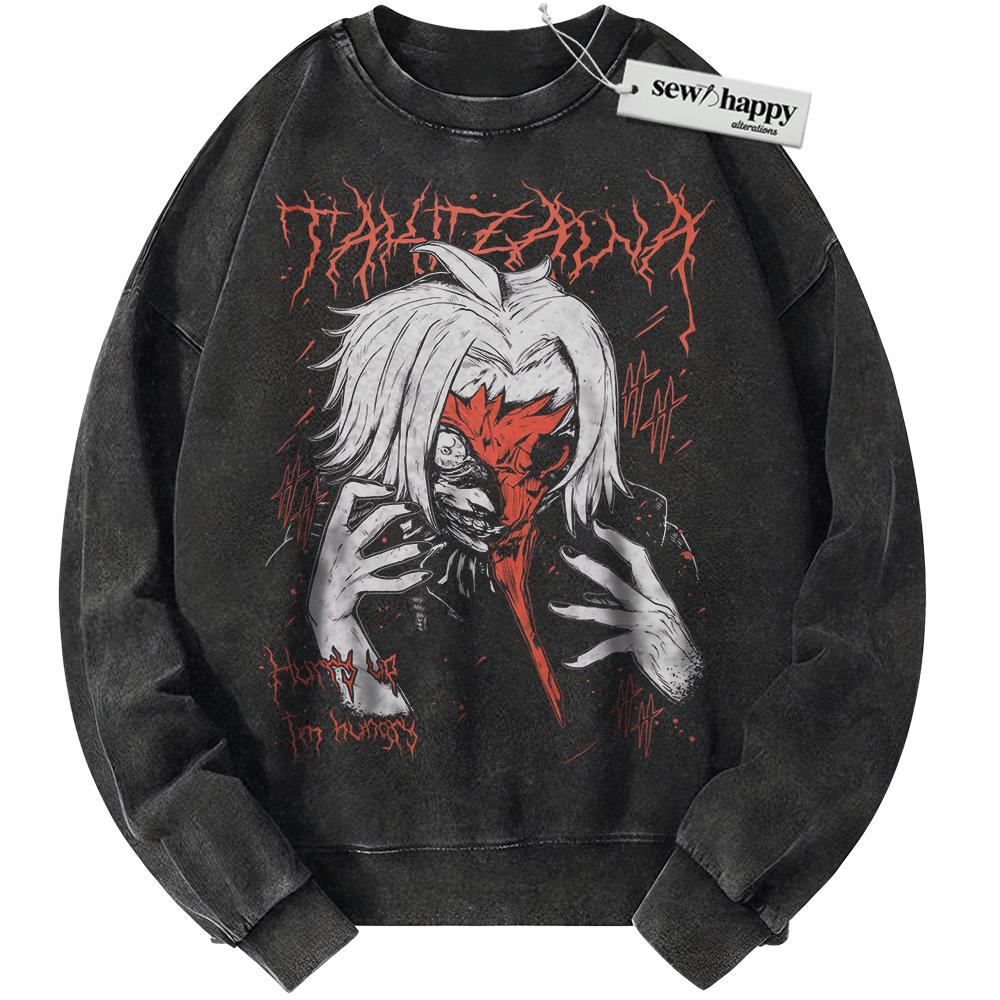 Wash Sweatshirt Seidou Takizawa Sweatshirt, Tokyo Ghoul Sweatshirt, Anime Sweatshirt, Vintage Sweater