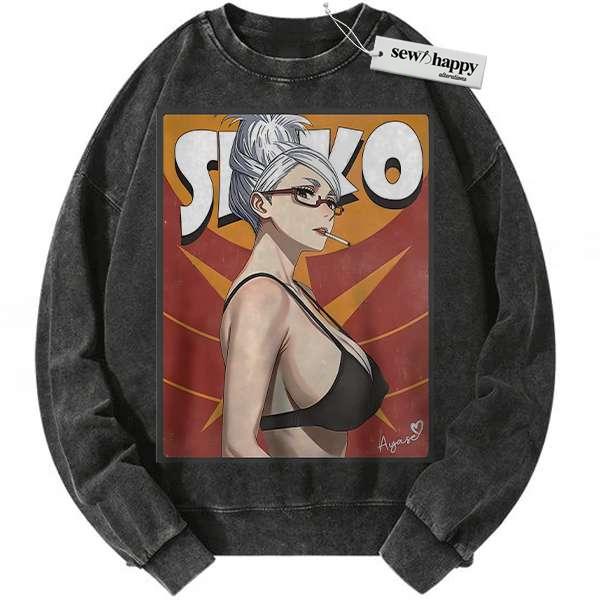 Wash Sweatshirt Seiko Ayase Sweatshirt, Dandadan Sweatshirt, Anime Sweatshirt, Vintage Sweater