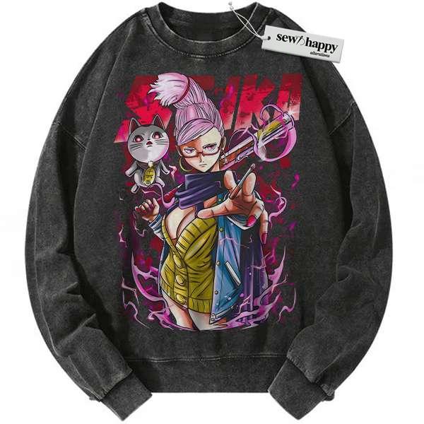 Wash Sweatshirt Seiko Ayase Sweatshirt, Dandadan Sweatshirt, Anime Sweatshirt, Vintage Sweatshirt