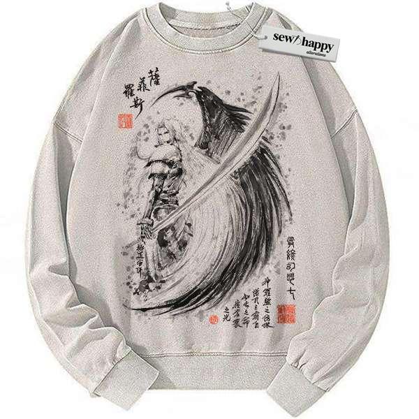 Wash Sweatshirt Sephiroth Sweatshirt, Final Fantasy Sweatshirt, Game Sweatshirt, Vintage Sweater