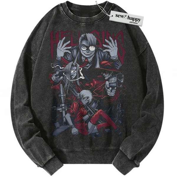 Wash Sweatshirt Seras Victoria Sweatshirt, Alucard Sweatshirt, Integra Hellsing Sweatshirt, Hellsing Sweatshirt, Anime Sweatshirt, Vintage Sweater