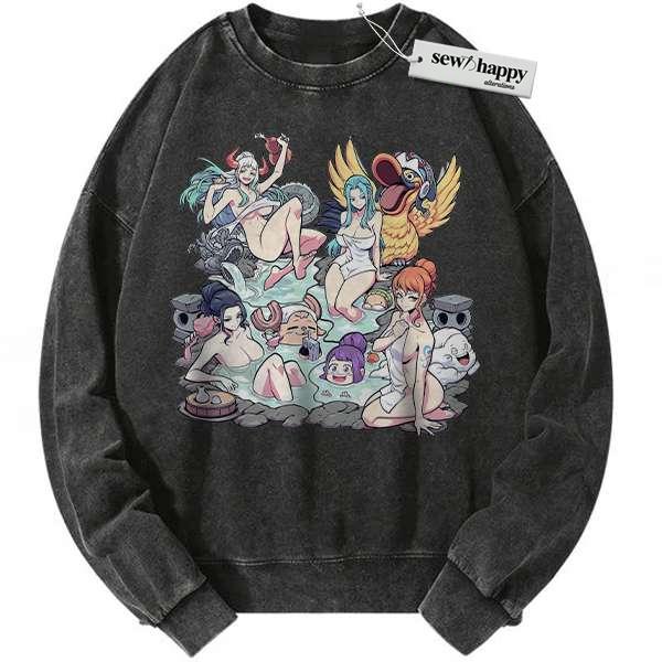 Wash Sweatshirt Sexy One Piece sweatshirt, Anime sweatshirt, Vintage Sweater