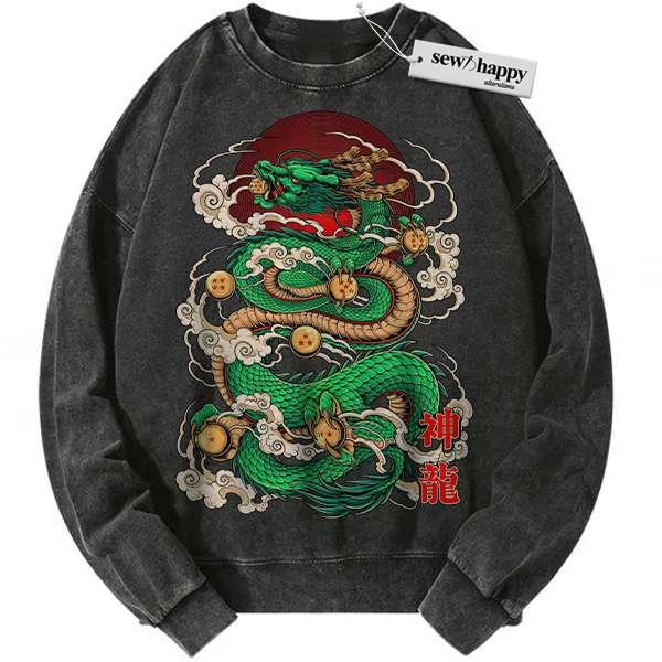 Wash Sweatshirt Shenron Sweatshirt, Dragon Ball Sweatshirt, DBZ Sweatshirt, Anime Sweatshirt, Vintage Sweater