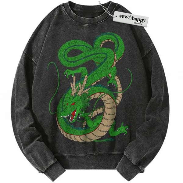 Wash Sweatshirt Shenron Sweatshirt, Dragon Ball Sweatshirt, DBZ Sweatshirt, Anime Sweatshirt, Vintage Sweatshirt