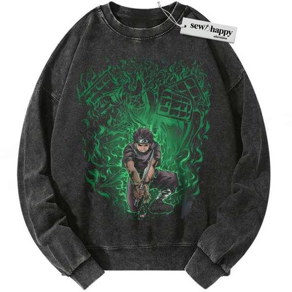 Wash Sweatshirt Shisui Uchiha Sweatshirt, Naruto Sweatshirt, Anime Sweatshirt, Vintage Sweatshirt