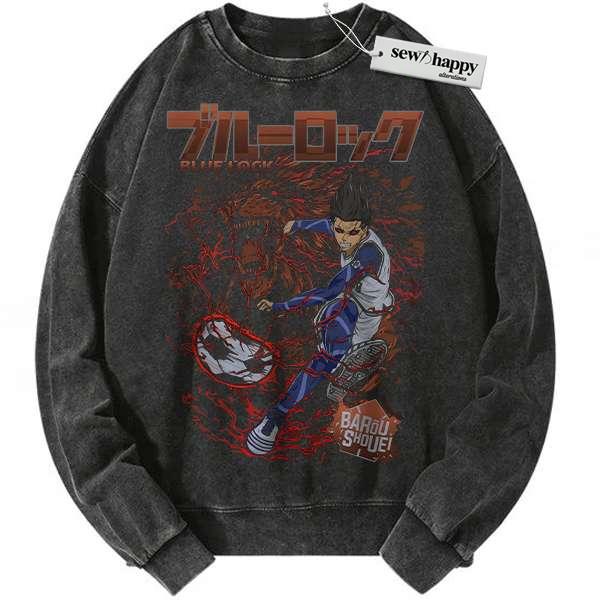 Wash Sweatshirt Shoei Baro Sweatshirt, Blue Lock Sweatshirt, Anime Sweatshirt, Vintage Sweatshirt
