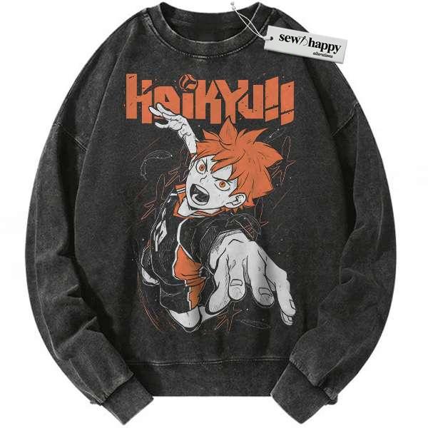 Wash Sweatshirt Shoyo Hinata Sweatshirt, Haikyu Sweatshirt, Anime Sweatshirt, Vintage Sweater Wash Sweatshirt Shoyo Hinata Sweatshirt, Haikyu Sweatshirt, Anime Sweatshirt, Vintage Sweater - Image 1