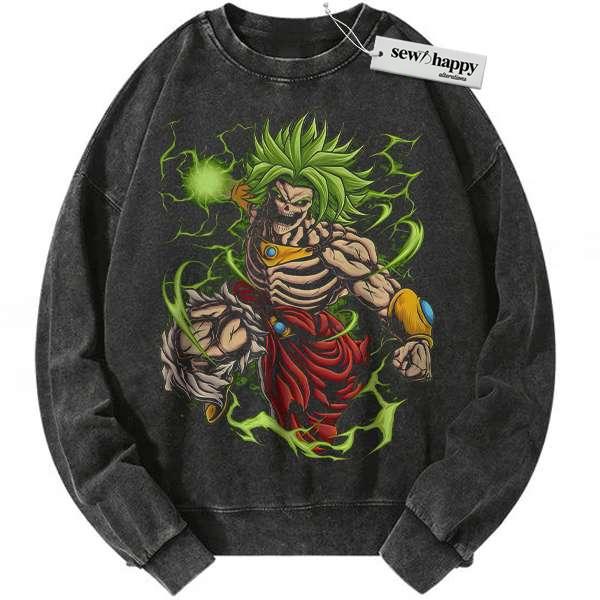 Wash Sweatshirt Skeleton Broly Sweatshirt, Dragon Ball Sweatshirt, DBZ Sweatshirt, Anime Sweatshirt, Vintage Sweater Wash Sweatshirt Skeleton Broly Sweatshirt, Dragon Ball Sweatshirt, DBZ Sweatshirt, Anime Sweatshirt, Vintage Sweater - Image 1