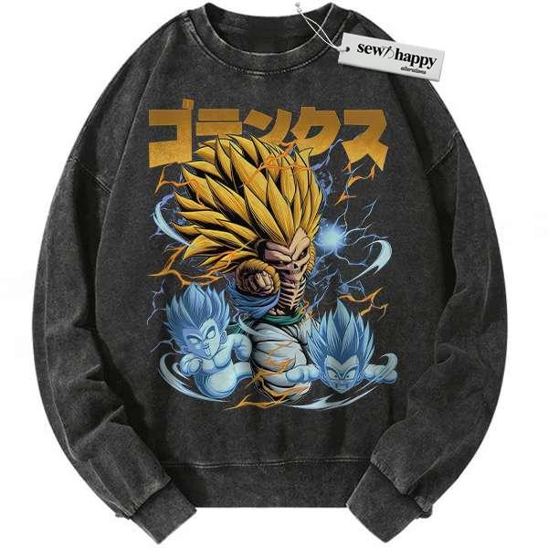 Wash Sweatshirt Skeleton Gotenks Sweatshirt, Dragon Ball Sweatshirt, DBZ Sweatshirt, Anime Sweatshirt, Vintage Sweatshirt