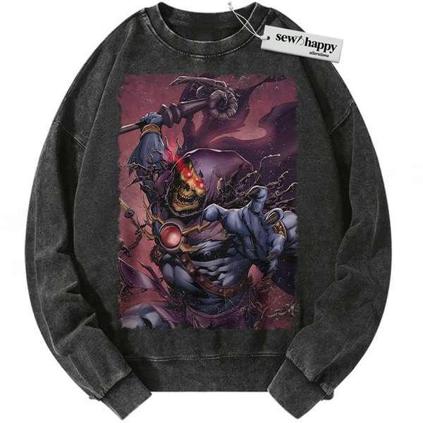 Wash Sweatshirt Skeletor Sweatshirt, Masters of the Universe Sweatshirt, Animated Sweatshirt, Vintage Sweater