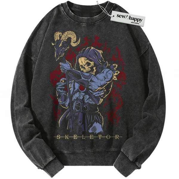 Wash Sweatshirt Skeletor Sweatshirt, Masters of the Universe Sweatshirt, Animated Sweatshirt, Vintage Sweatshirt