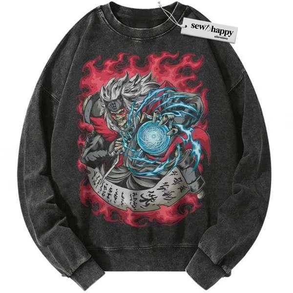 Wash Sweatshirt Skull Jiraiya Sweatshirt, Naruto Sweatshirt, Anime Sweatshirt, Vintage Sweatshirt Wash Sweatshirt Skull Jiraiya Sweatshirt, Naruto Sweatshirt, Anime Sweatshirt, Vintage Sweatshirt - Image 1