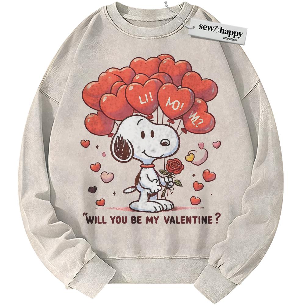 Wash Sweatshirt Snoopy Sweatshirt, Peanuts Sweatshirt, Animated Sweatshirt, Valentine's Day Sweatshirt, Vintage Sweater