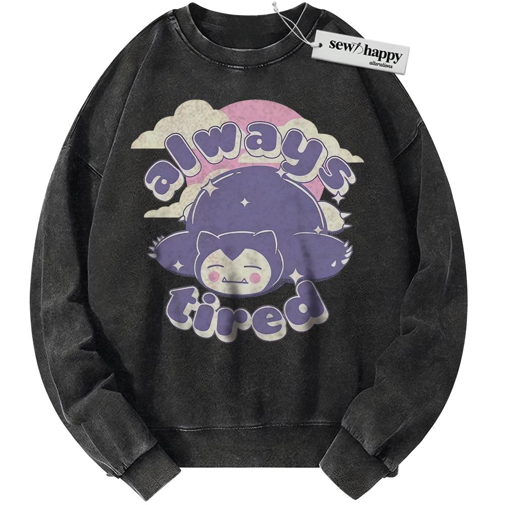 Wash Sweatshirt Snorlax Sweatshirt, Pokemon Sweatshirt, Anime Sweatshirt, Vintage Sweater