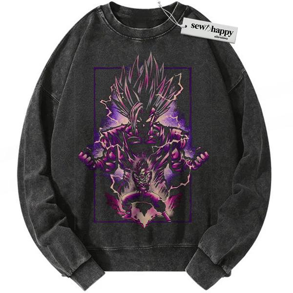 Wash Sweatshirt Son Gohan Sweatshirt, Dragon Ball Sweatshirt, DBZ Sweatshirt, Anime Sweatshirt, Vintage Sweatshirt