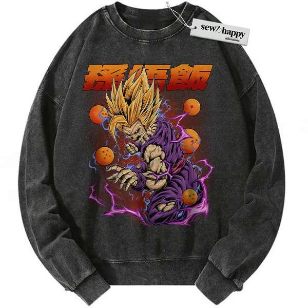 Wash Sweatshirt Son Gohan Sweatshirt, Dragon Ball Z Sweatshirt, DBZ Sweatshirt, Anime Sweatshirt, Vintage Sweater