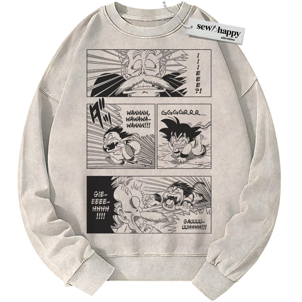 Wash Sweatshirt Son Goku Sweatshirt, Dragon Ball Sweatshirt, Anime Sweatshirt, Vintage Sweater