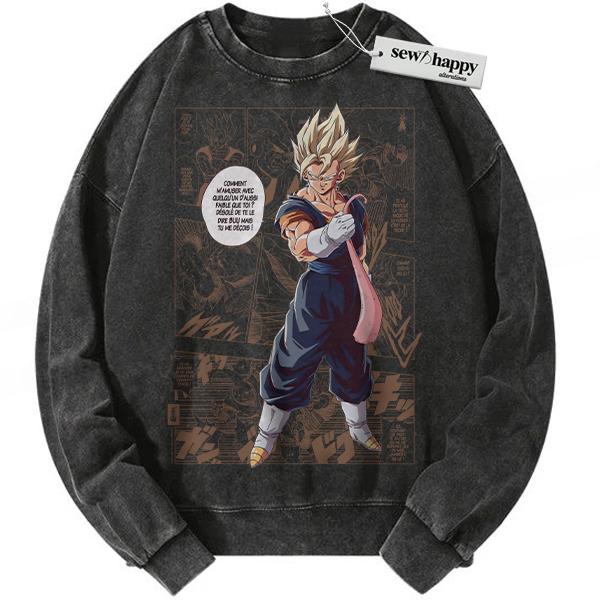 Wash Sweatshirt Son Goku Sweatshirt, Dragon Ball Sweatshirt, DBZ Sweatshirt, Anime Sweatshirt, Vintage Sweatshirt