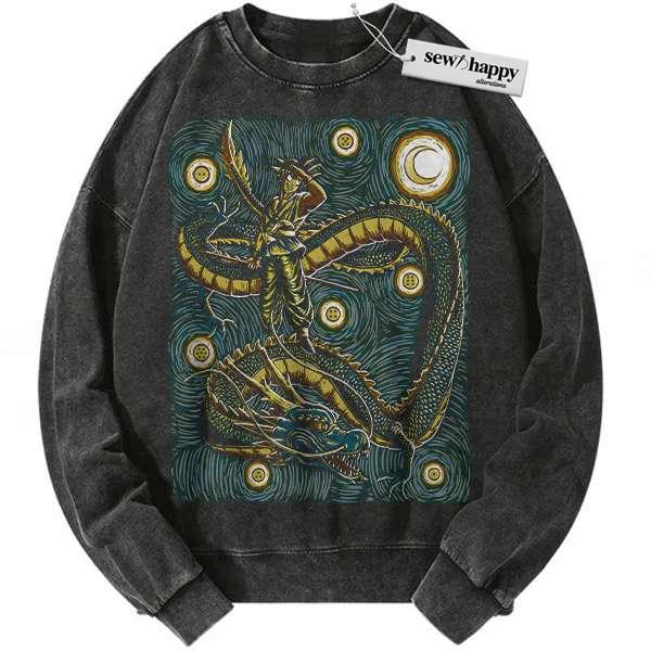 Wash Sweatshirt Son Goku Sweatshirt, Dragon Ball Z Sweatshirt, DBZ Sweatshirt, Anime Sweatshirt, Vintage Sweater