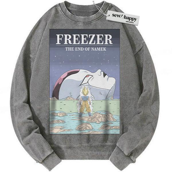 Wash Sweatshirt Son Goku Sweatshirt, Frieza Sweatshirt, Dragon Ball Sweatshirt, Anime Sweatshirt, Vintage Sweatshirt