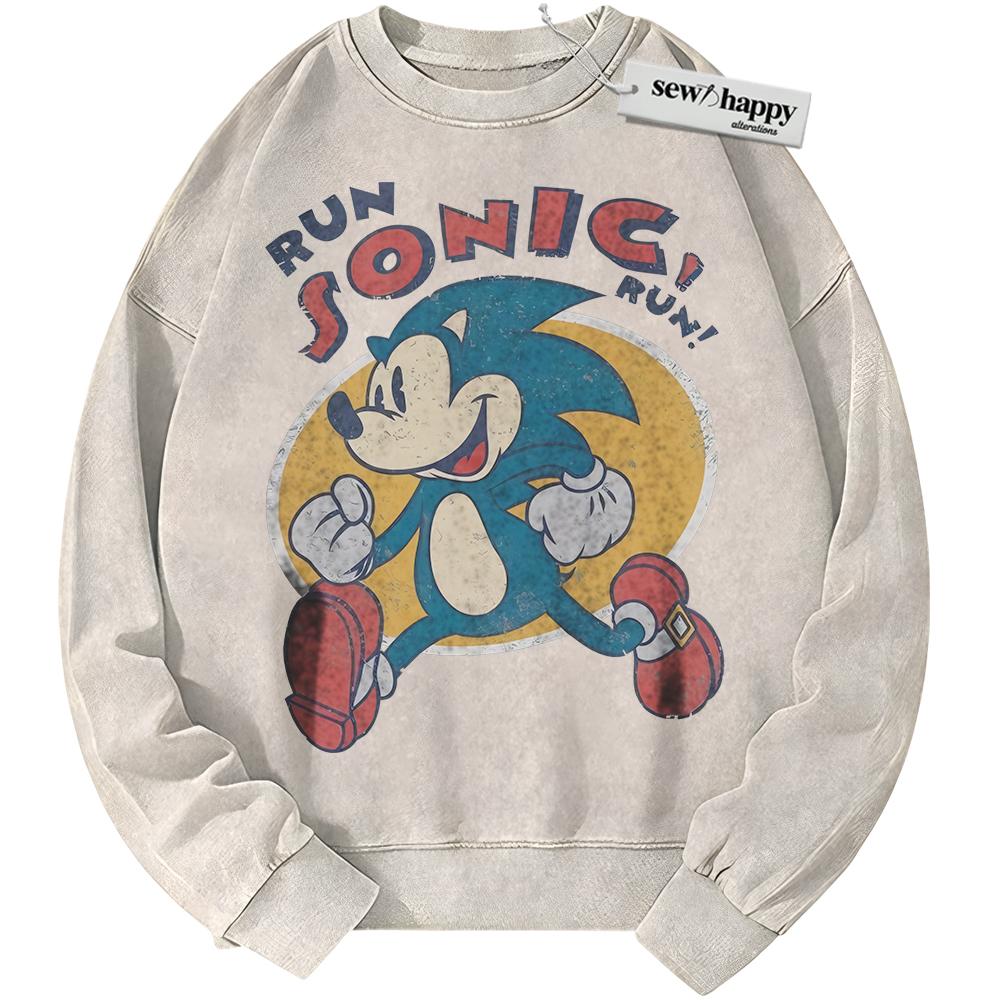 Wash Sweatshirt Sonic the Hedgehog Sweatshirt, Animated Sweatshirt, Vintage Sweater
